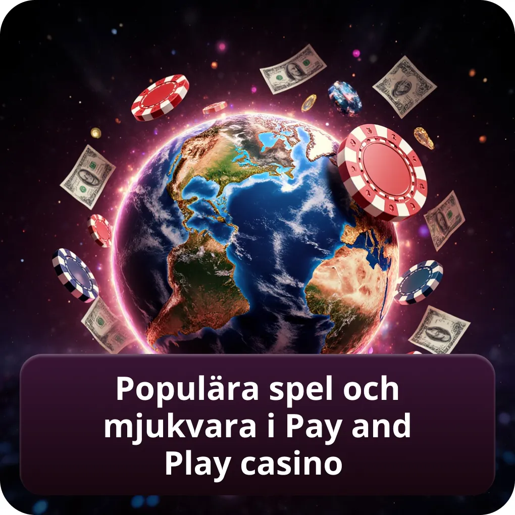 Populära spel och mjukvara i pay and play casino